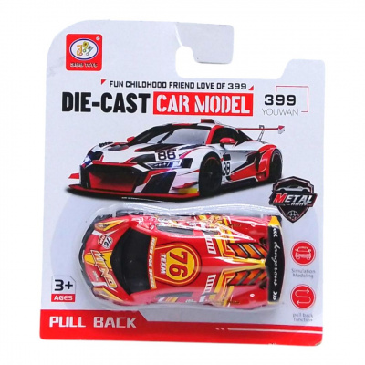 Іграшкова машинка металева, інерційна (червона) 399 Toys QH148638