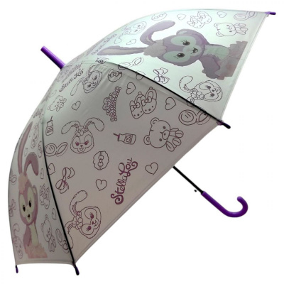 Парасолька Зайчик, тростина; висота - 75 см; діаметр купола - 83 см, (рожевий) MIC C68605