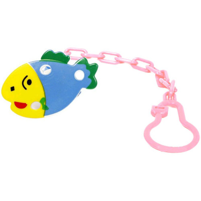 Кліпса для пустушки з ланцюжком Рибка (рожевий) MiC РК 211