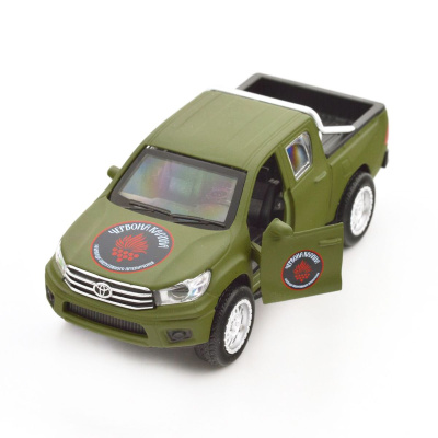 Машинка металева із серії Шеврони Героїв - Toyota Hilux - Червона калина TechnoDrive KM6119