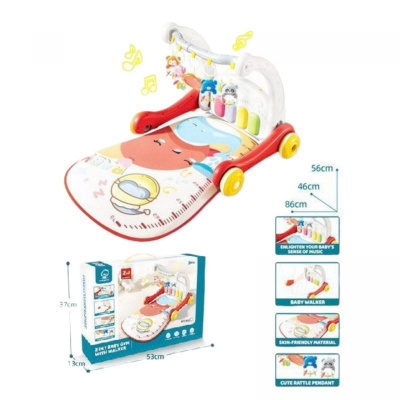 Каталка ігр.центр Перші кроки 2в1 з килимком батар.муз.світ.кор.53*13*37 см. XI NUO XING TOYS 982