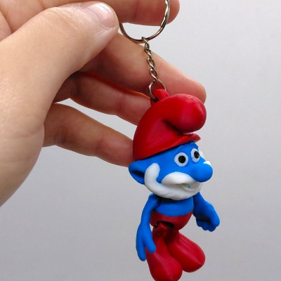 Брелок (3d друк) SMURF Papa \ Смурфіки , 7.5 см MIC KCHN075