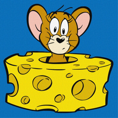 КАРТИНА ПО НОМЕРАХ ДЛЯ ДІТЕЙ WB TOM AND JERRY: ЛЮБИТЕЛЬ СИРУ 25Х25 СМ Ідейка KHO1371