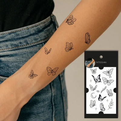 Тимчасові тату-перебивки 9 Метеликів Tattooshka L-73