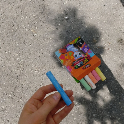 Крейда для малювання на асфальті, 6 кольорів (укр) Dankotoys MEL-02-01U