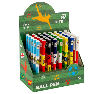 Ручка кулькова автоматична Football nations, синя Kite K25-029