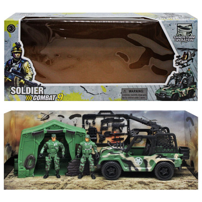 Військовий набір Soldier Combat 9, машина, солдатик, палатка MiC 81-36D