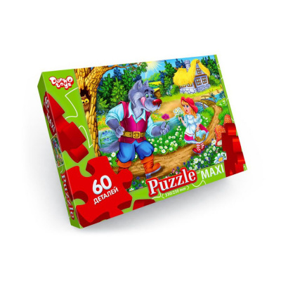 Пазли Maxi Червона шапочка, 60 елементів Dankotoys Mx60-09-01,02,03,04...16
