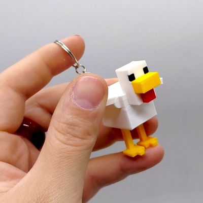 3D Брелоки MINECRAFT / МАЙНКРАФТ CHICKEN/ КУРКА KEYCHAIN, 3D друк OYTOY 01009100