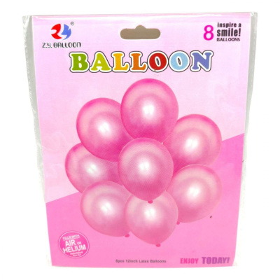 Набір латексних куль металік 8 штук, 30 см рожевий (ВИД 1) Z.Y. BALLON 30860