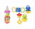 Набір брязкалець в колбі 26,5x10x10 см YG Toys (рожевий) huan le xing toys 997-63A Набір брязкалець в колбі 26,5x10x10 см YG Toys (рожевий) huan le xing toys 997-63A