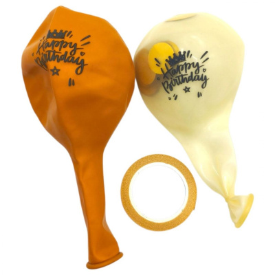 Набір повітряних кульок Happy birthday 10шт*30см, золоті Z.Y. BALLON 42148