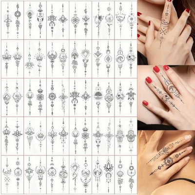 Набір дитячих тимчасових тату "Чорні міні №2" black-tattoo-mini-set-2-3, 30 штук по 9,5*5,5 см