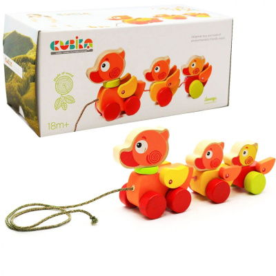 Дерев'яна каталка Мандруючі Каченята Cubika 13722