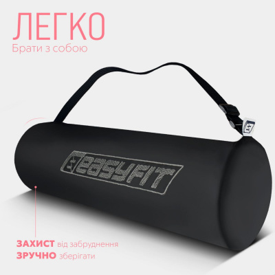 Килимок для йоги та фітнеса EasyFit TPE+TC 6мм двошаровий + Чохол рожевий з св.рожевим EasyFit EF-1924s-PP