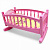Ліжечко-колиска для ляльок і пупсів, мале, з постіллю, 34 см (ніжно-рожеве) Bamsic 006/7