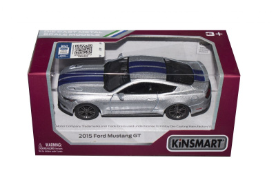 Машинка KINSMART Ford Mustang GT (срібляста) Kinsmart KT5386FW