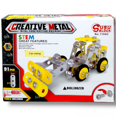 Конструктор металевий Бульдозер (91 дет) MIC 1104