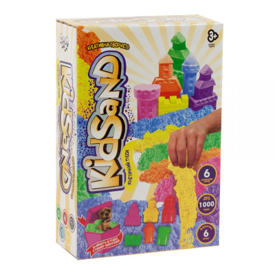 Кінетичний пісок KidSand з формочками, 1000 г (укр) Dankotoys KS-04-14U