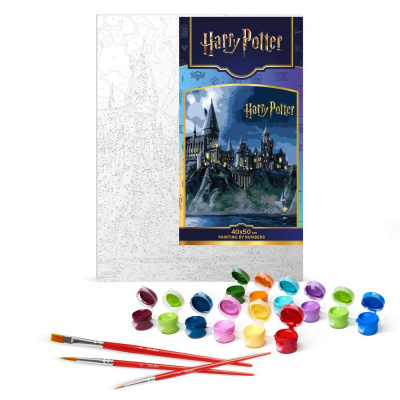Картина за номерами з фарбами металік Harry Potter: Гоґвортс вночі 40х50см Ідейка KHO5230
