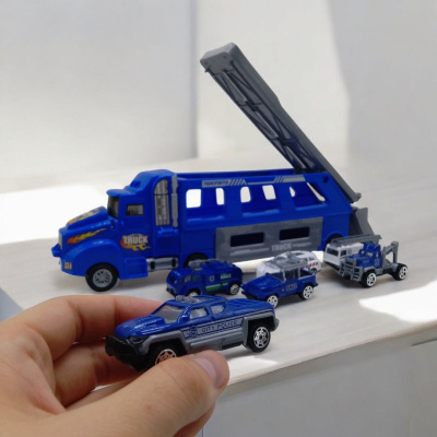 Автовоз з запуском, з металевими машинками LOHGHONG LH516