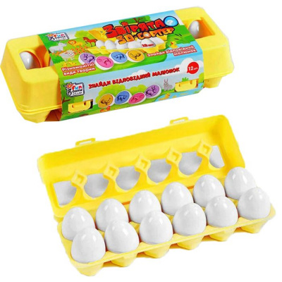 3D сортер Яєчний лоток: Звірята, 12 штук Fun Game 38882