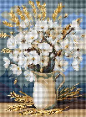 Алмазна мозаїка - Білі маки і пшениця ©art_selena_ua, 30х40см Ideyka AMO20053