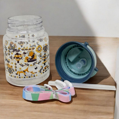 Пляшка для води з трубочкою (0,4 л), фіолетова MIC XH-30