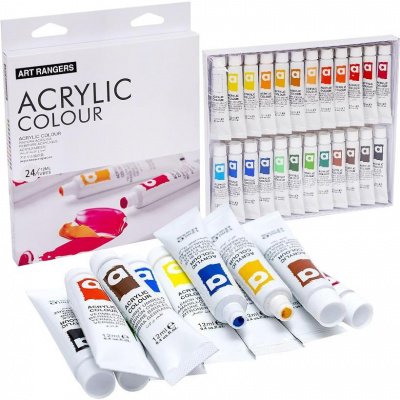 Набір акрилових фарб "Art Ranger Acryliс" EA2412, 12 мл 24 кольори