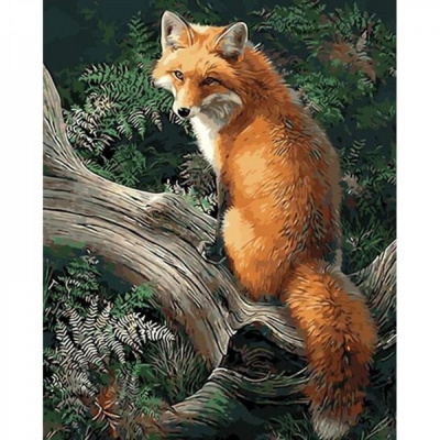 Картина по номерах Лиса на дереве 40x50 см Origami LW3009
