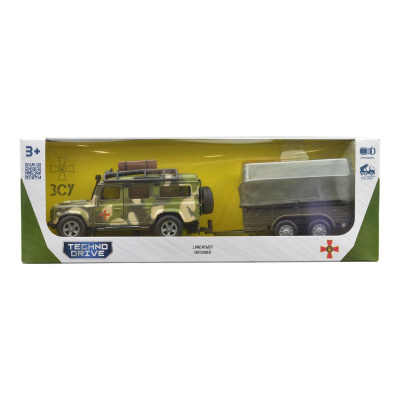 Ігровий набір – Land Rover Defender Mілітарі (з причепом) TechnoDrive 520027.270