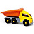 Машинка пластикова Самоскид, 42 см, з набором до піску (лопатка, граблі, пасочка) (жовтий) TIGRES 40042