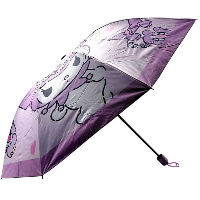 Парасолька Sanrio Kuromi / Куромі d = 95 см, довжина 26 см, 8 спиць, чохол, в пакеті (БУЗКОВИЙ) MIC C68655
