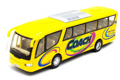 Інерційний автобус Coach (жовтий) Kinsmart KS7101W