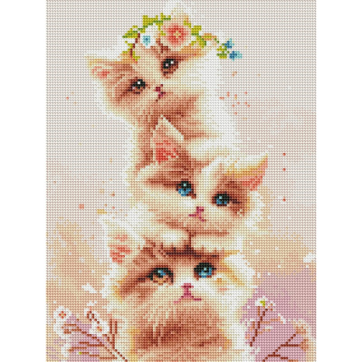 Алмазна мозаїка "Три кошенятка" RDBS7015, 30х40 см