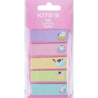 Закладка паперова з малюнком, 5х15х50мм,100 шт, прям. Cats KITE канцелярія K23-480-1