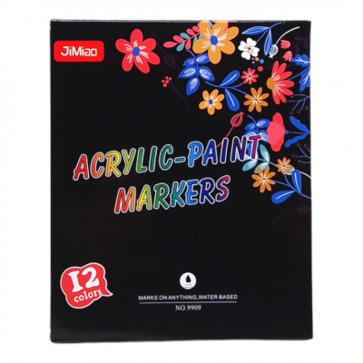 Акрилові маркери Paint Markers 12 кольорів JiMiao C65265