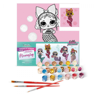 Картина за номерами з фарбами металік L.O.L. Surprise! Mermaids. Queen Bee 40х40 см Ідейка KHO6265