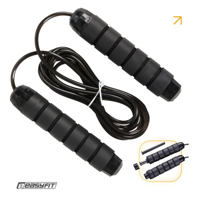 Скакалка з обважнювачем, швидкісна (чорна) EasyFit EF-1917