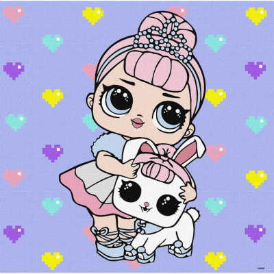 Картина за номерами "L.O.L. Surprise! TroopSurprise Crystal Queen With Crystal Bunny" KHO6289, 40х40 см