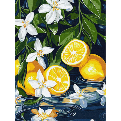 Картина за номерами "Лимон у розрізі" ©art_selena_ua KHO5733, 30х40 см