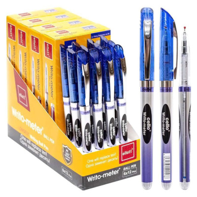 Ручка масляна ET8048-12(Blue) блакитний 0,5 мм "10км"