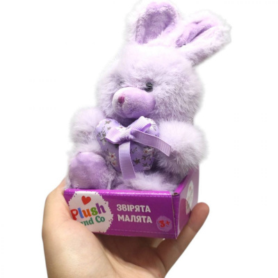 Мʼяка іграшка Plush and Co. ЗАЙЧИК (БУЗКОВИЙ) 16 см з вушками Plush and Co PLC25014