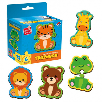 Гра розвиваюча пазли магнітні Тваринки Vladi Toys VT1733-04