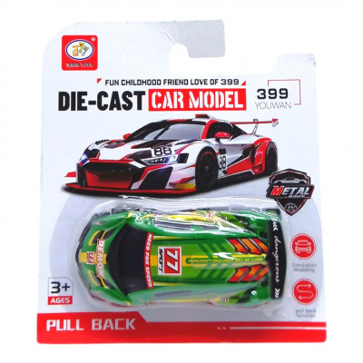 Іграшкова машинка металева, інерційна (зелена) 399 Toys QH148638