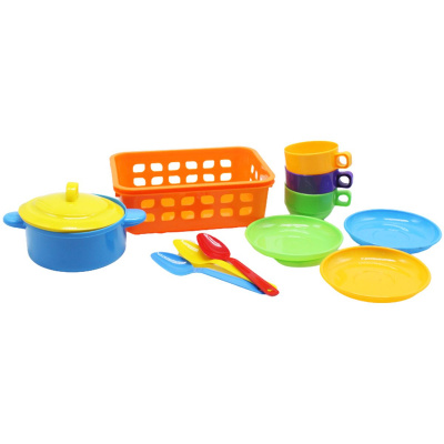 Набір посуду у кошику Kitchen play set Bamsic 4903
