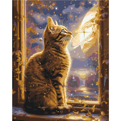 Картина по номерах Котик у космосі, 40х50 см Origami LW3300