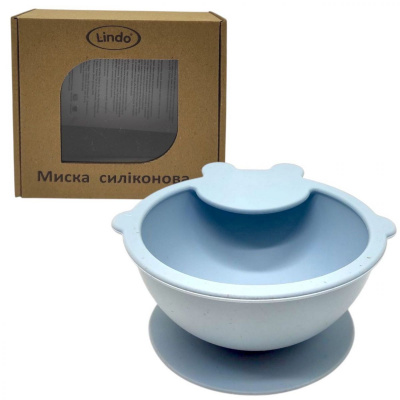 Мисочка силіконова (блакитний) Lindo 965-2