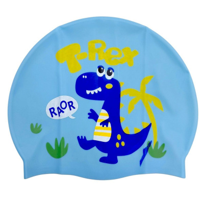 Шапочка для плавання силіконова, у пакеті ДИНОЗАВР (БЛАКИТНА) MIC G26495