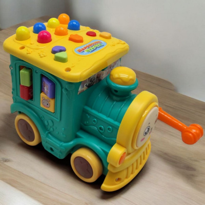 Музичний паровозик Чух-чух (укр), бірюзовий Wtoys 95606